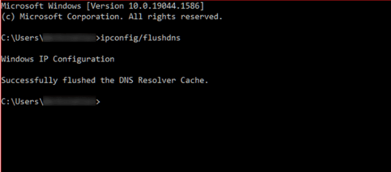 successfully flushed the dns resolver cache