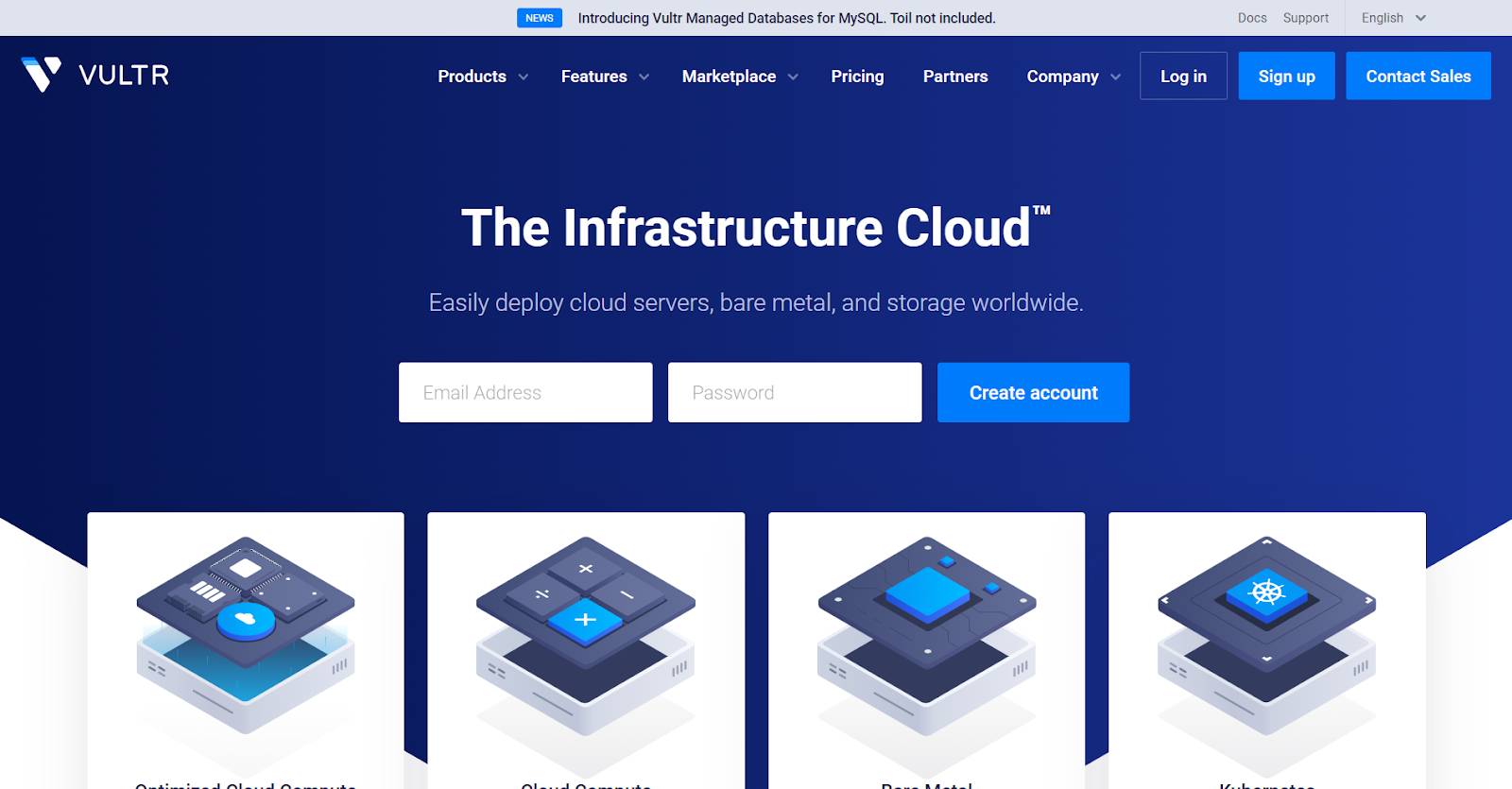 vultr home page