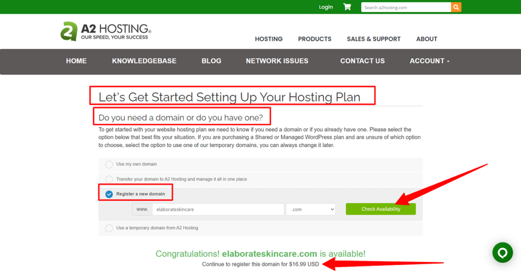a2 hosting hosting plan