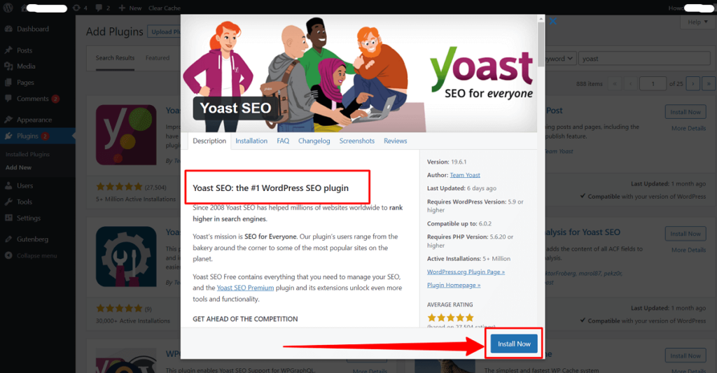 activate yoast seo plugin