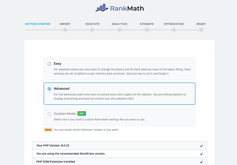 rankmath install wizard