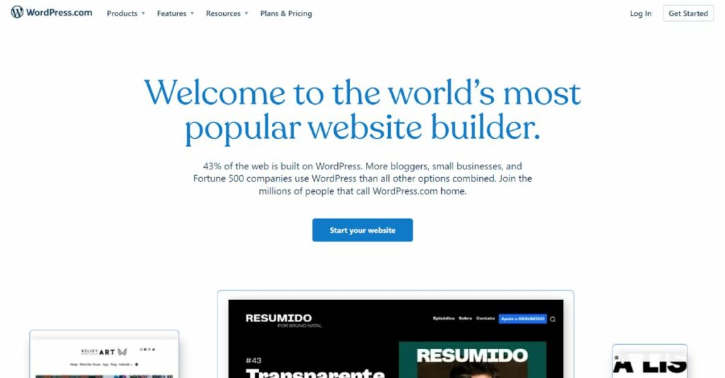 wordpress.com home page