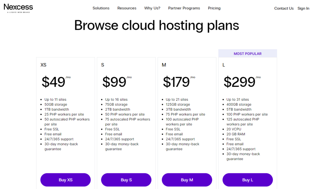 nexcess pricing