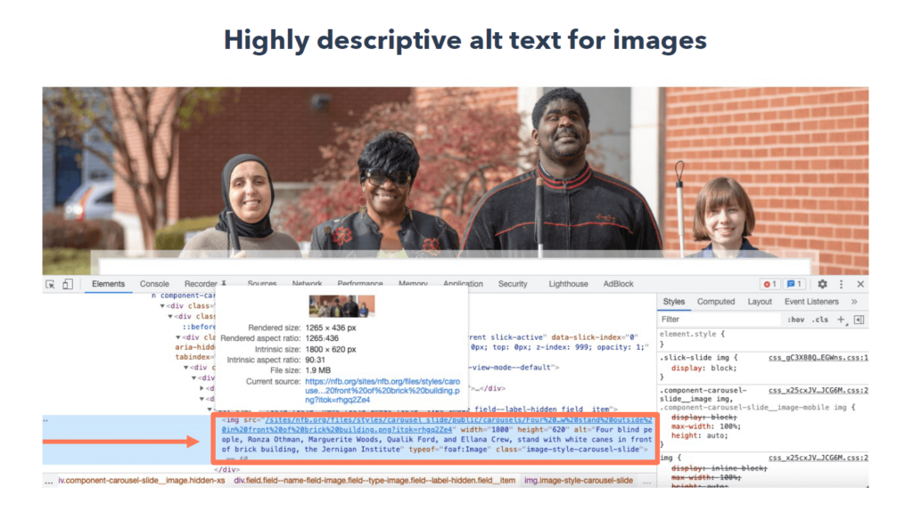 descriptive alt text images