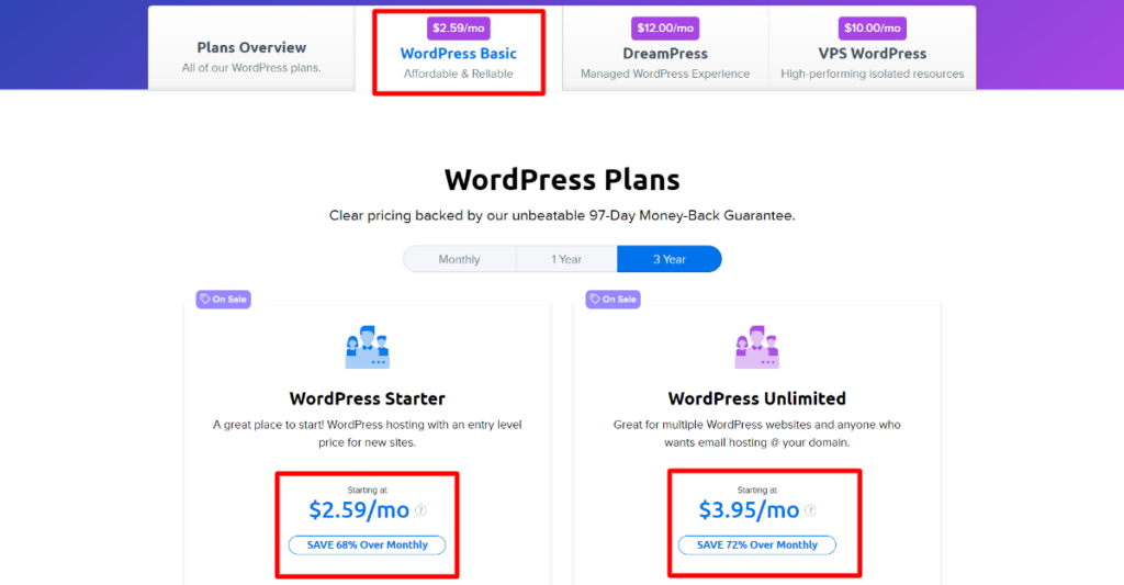 Dreamhost pricing