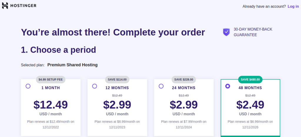 hosting pricing