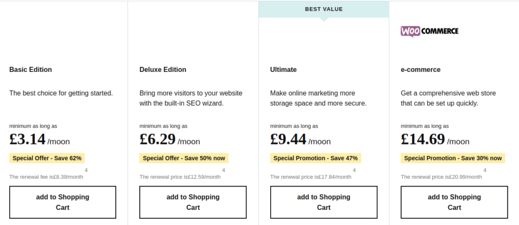 goddady pricing