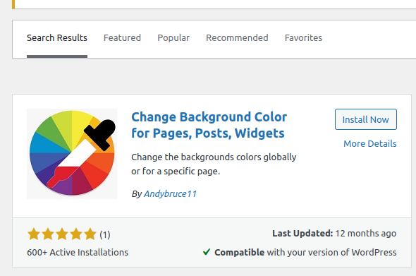 change bacground color for pages plugin