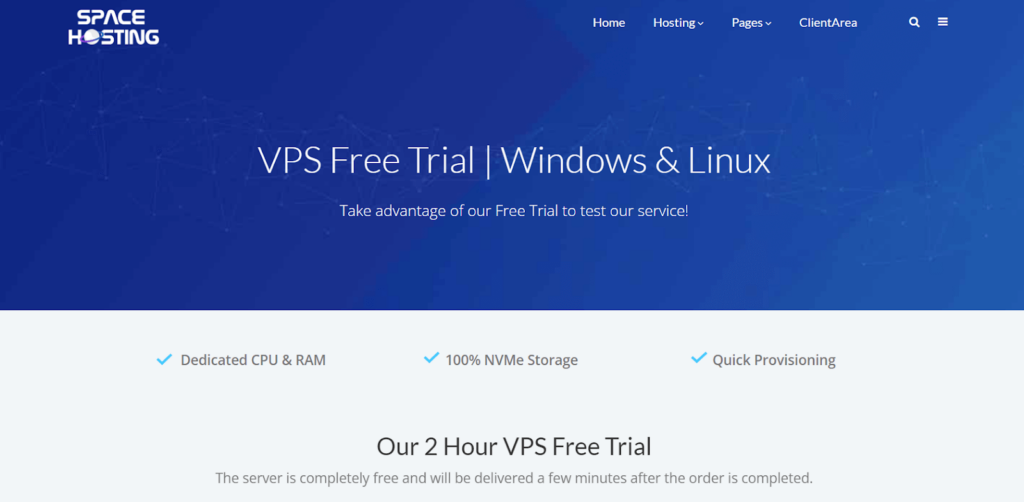 free 2 hour vps