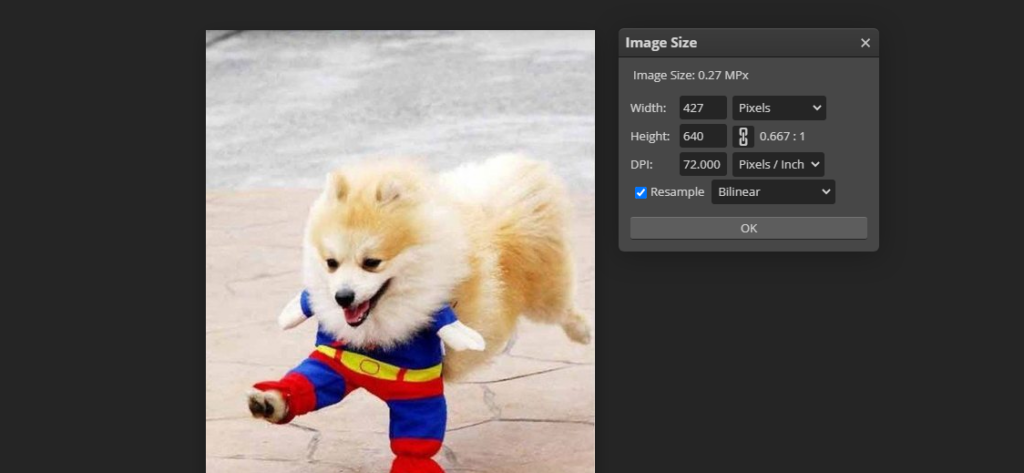 Resizing an image file