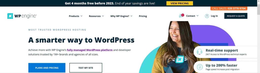 wp engine wordpress hosting and testing