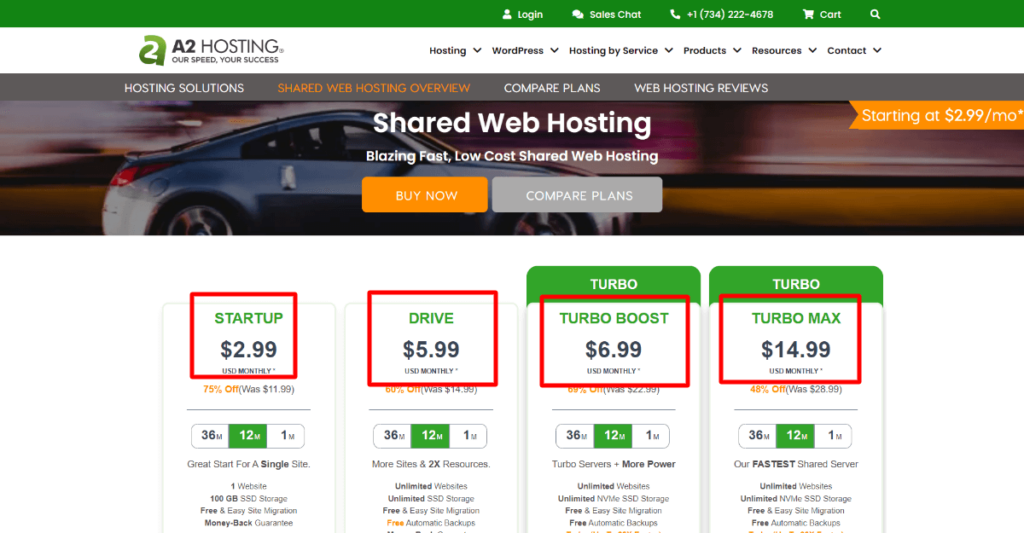 a2 hosting pricing