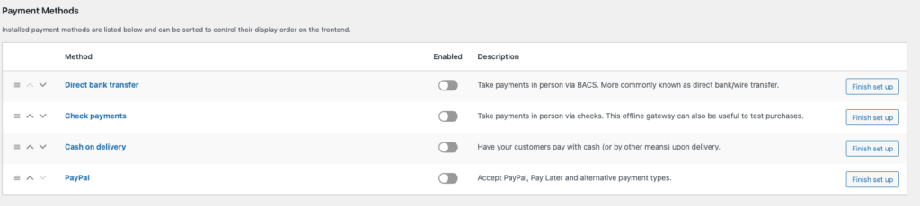 customize payment settings and payment methods