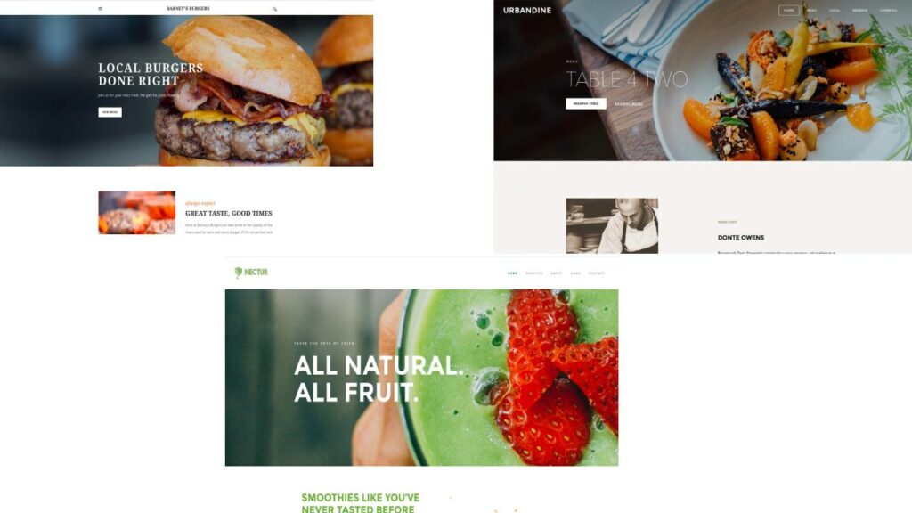 Weebly restaurant templates