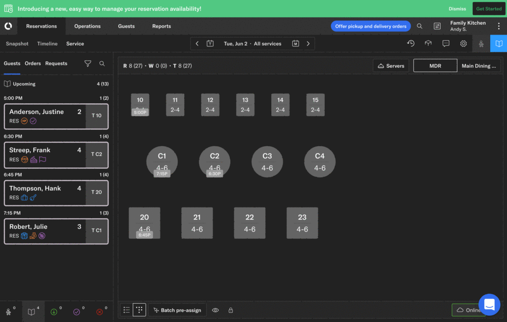 Tock dashboard