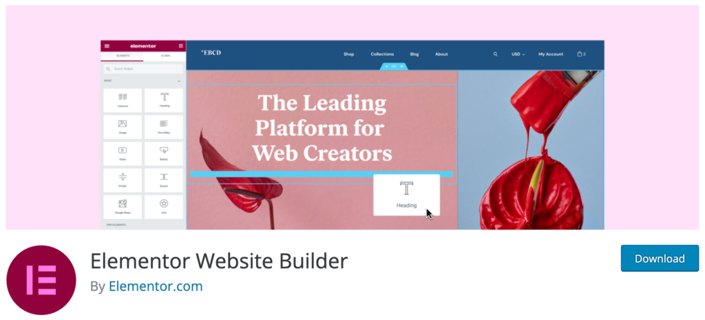 Elementor page builder