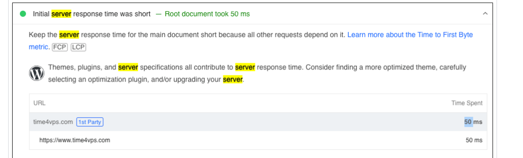 time4vps server response time