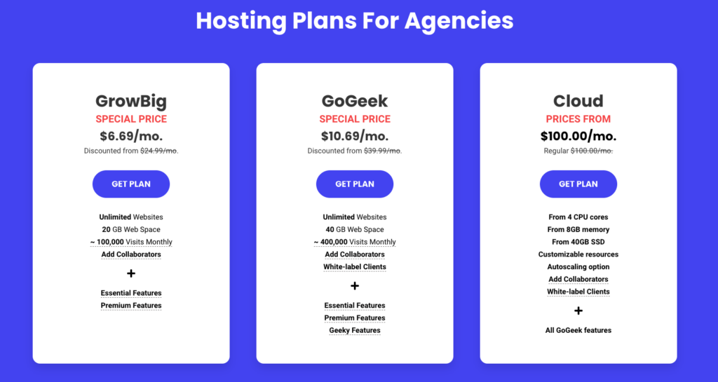 Siteground hosting plans for agencies