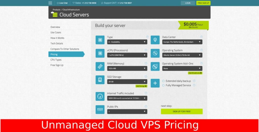 Kamatera Unmanaged VPS Pricing