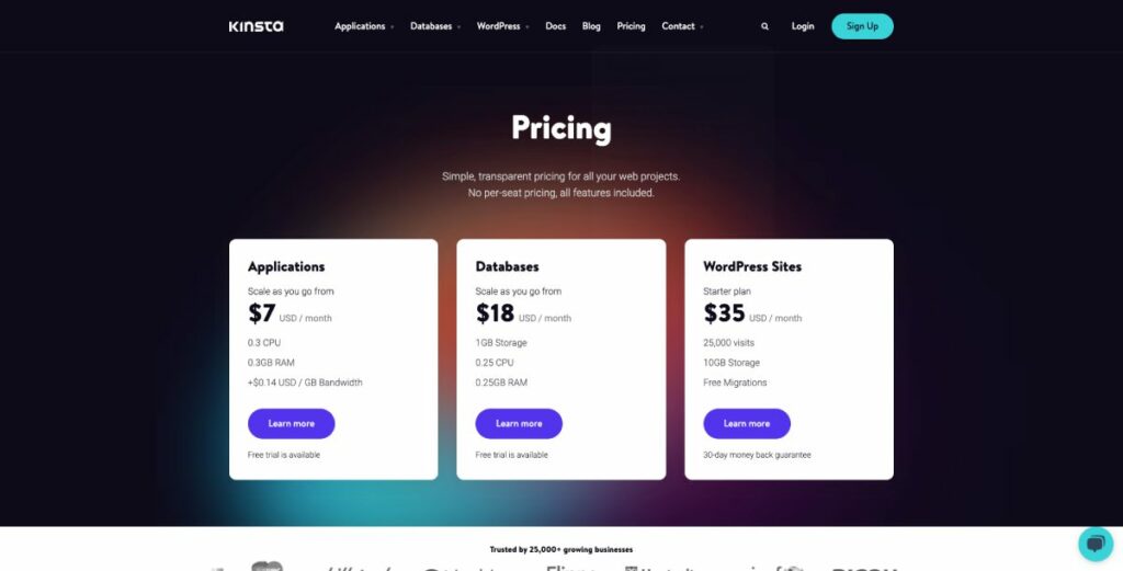 kinsta pricing