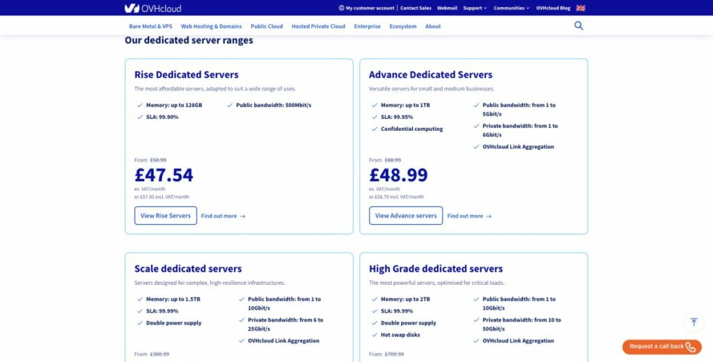 ovh cloud dedicated server pricing