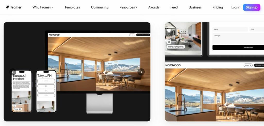 Framer templates for interior designers