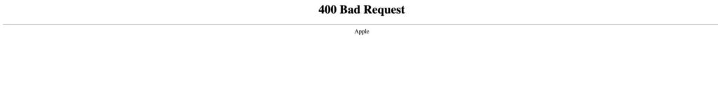 HTTP 400 Bad Request Error