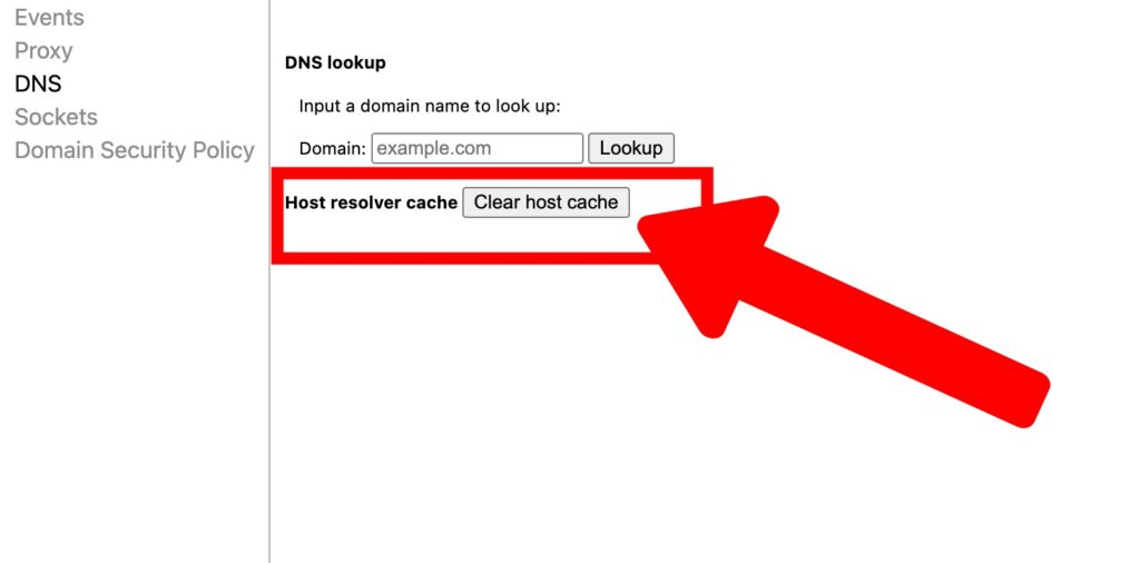 clear host cache