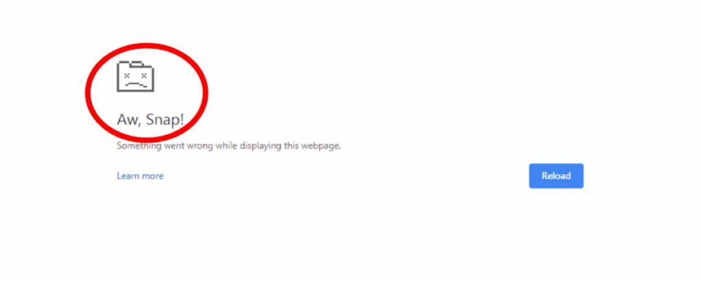 Aw, Snap! Chrome Error