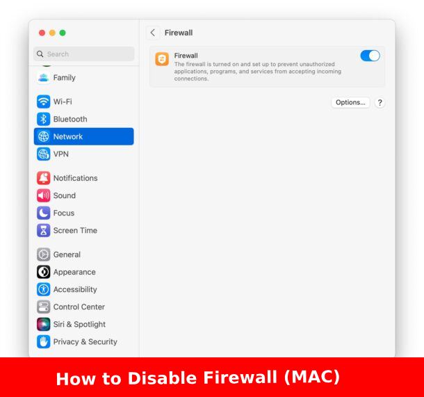 Disable Firewall