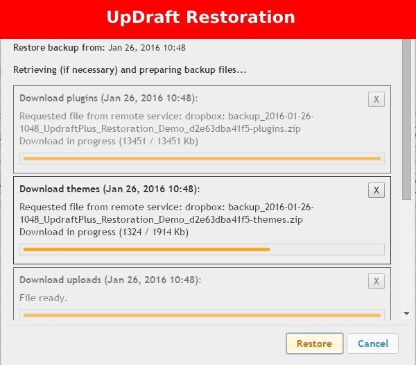 updraft restore