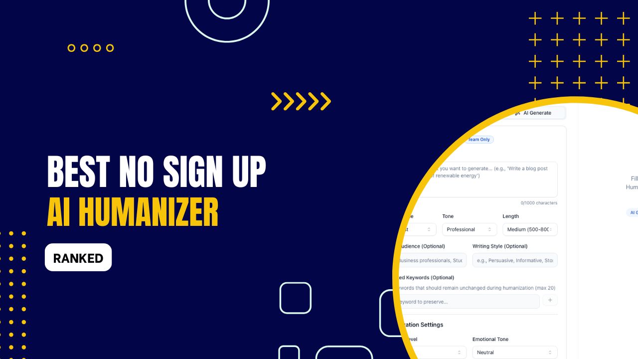 5 Best No Sign Up AI Humanizer 2026